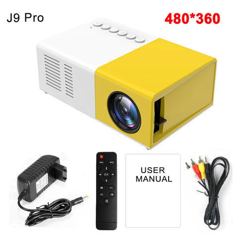 Salange J9Pro MINI Projector Home Theater Game Beamer Video Multimedia Player for Apple Android Phone 1080P Via HD Port Smart TV