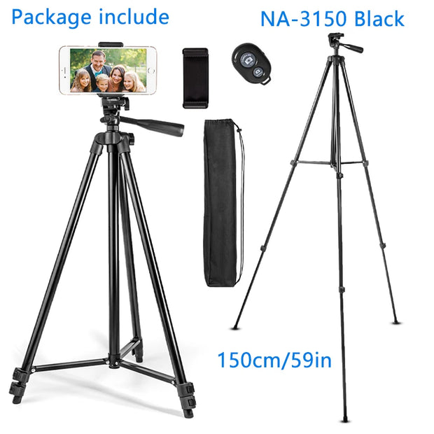 Nagnahz Tripod for Phone 150cm Video Recording Phone Tripod Stand with Bluetooth Remote Universal Camera Phone Photography Stand