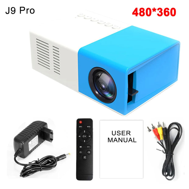 Salange J9Pro MINI Projector Home Theater Game Beamer Video Multimedia Player for Apple Android Phone 1080P Via HD Port Smart TV