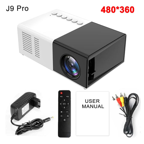 Salange J9Pro MINI Projector Home Theater Game Beamer Video Multimedia Player for Apple Android Phone 1080P Via HD Port Smart TV