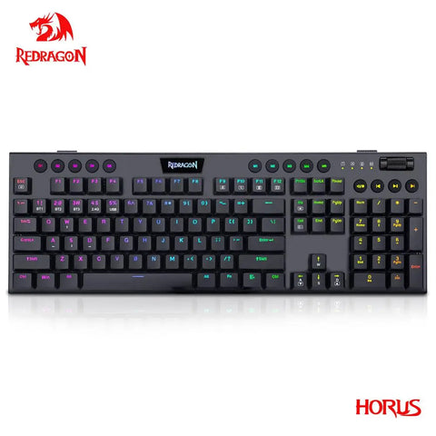 REDRAGON Horus K618 RGB support Bluetooth 5.0 wireless USB 2.4G 3 mode Mechanical Gaming Keyboard 104 Keys for Compute PC Laptop