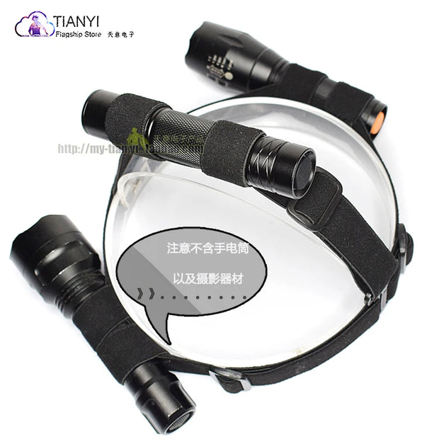 Head Strap Mount Headband Black Head Strap Mount Headband Holder Fixed Strap For 18650 battery flashlight diameter 20-25mm torch