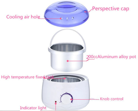 200cc Paraffin Wax Warmer mini Wax Heater Feet Mini SPA Wax-melt Machine Heater  Body Depilatory  Machine Waxing Kit