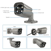 Techage 4MP 5MP 4K Security Metal POE IP Camera H.265 Outdoor Two Way Audio Video Surveillance AI IP Camera for NVR System