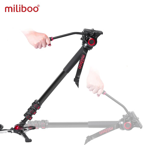 miliboo MTT705Ⅱ Camera Video Monopod with Fluid Drag Head Professional Camera Stand for DSLR, Camcorder Travel 10kg load