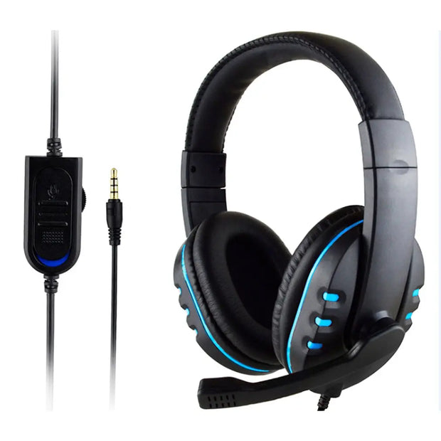 Headphones 3.5mm Wired Gaming Headset Earphones Music For PS4 Play Station 4 Game PC Chat computer With Microphone