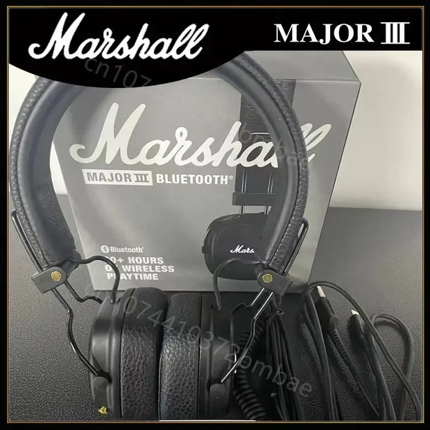 Marshall Major III 3 Wireless/Wired Headphones with Mic Deep Bass Gaming Earphones Folding Sports Rock Music Bluetooth Headset