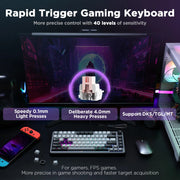 YUNZII RT75 Rapid Trigger Gaming Keyboard, Hyper Fast Magnetic Switch USB Mechanical Keyboards for Gamers, RGB 75% Keyboard