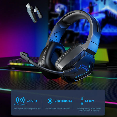 TAIDU T01 Gaming Headset High Quality Wireless Bluetooth Headphones 50mm Wired 4-mode Earphone Gamer's Choice for PC PS5 Xbox