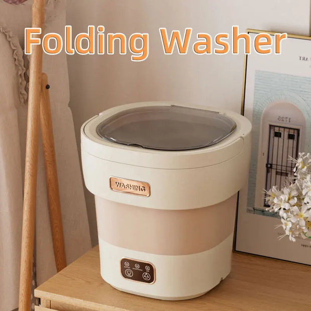 12L Mini Electric Folding Washing Machine,Portable Semi-Automatic Home Underwear Elution Washer,3 Speed Strong Power Cleaning