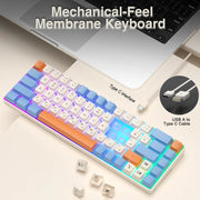 SOLAKAKA SK968 Wired Keyboard Optical Switches RGB Backlit Keycaps 60% Compact Office Computer Membrane Gaming Keyboard Portable