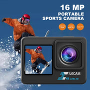 4K UHD Outdoor Sport Cam 1080P 30FPS 2.0 Inch IPS Screen Bicycle Video Recording Camera Anti-Shake 120 Wide Angle 30M Waterproof