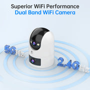 Jooan 5K 4K HD Wifi Camera Outdoor Dual Lens Dual Screen PTZ IP Camera AI Tracking Security Protection Video Surveillance