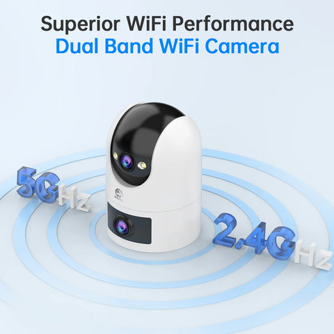 Jooan 5K 4K HD Wifi Camera Outdoor Dual Lens Dual Screen PTZ IP Camera AI Tracking Security Protection Video Surveillance