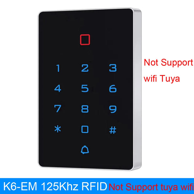 Waterproof WiFi Tuya App Backlight Touch 125khz RFID Card Access Control Keypad WG26 Output Alarm Management Card Support