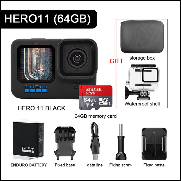 GoPro HERO11 Black Action Camera Hyper Smooth5.0 Cycling Record Mini Night Scene Shooting Helmet camera