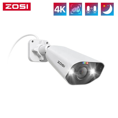 ZOSI 4K IP Camera PoE Security Camera Two Way Audio 8MP Ultra HD Color Night Vision Home CCTV  Video Surveillance Camera