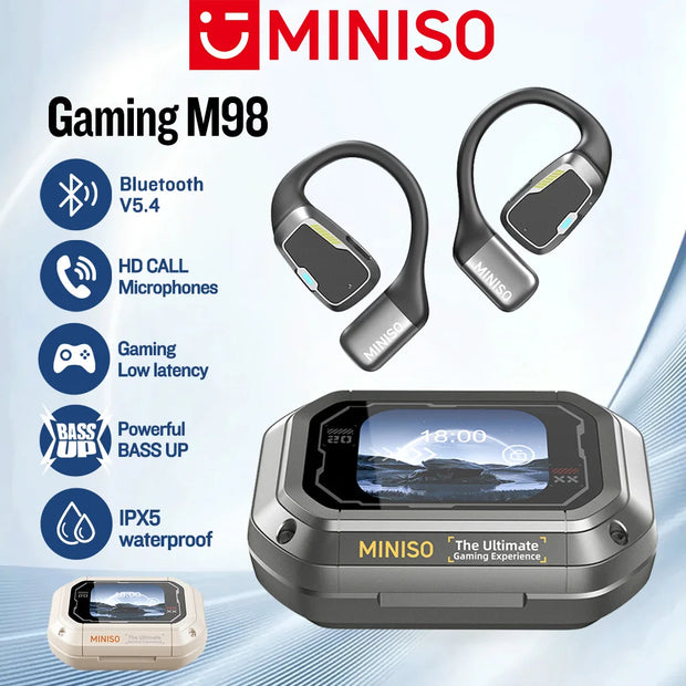 [AI Translator] MINISO M98 Wireless Headphones OWS Sports Bluetooth Earphones Gaming Headset ASMR APP Translation Earbuds IPX5