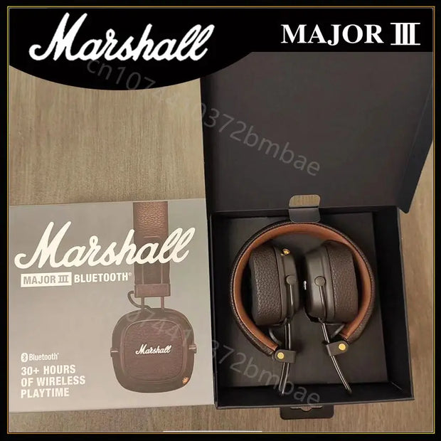 Marshall Major III 3 Wireless/Wired Headphones with Mic Deep Bass Gaming Earphones Folding Sports Rock Music Bluetooth Headset