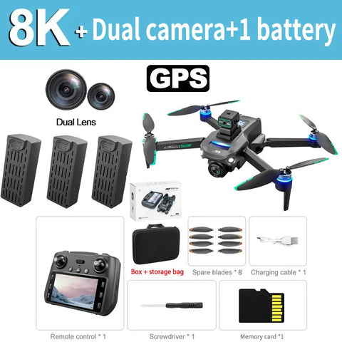 2024 S159 GPS PRO Drone 5G 8K HD Aerial Photography Dual-Camera Dron with Screen Omnidirectional Obstacle Avoidance Drone RC Toy