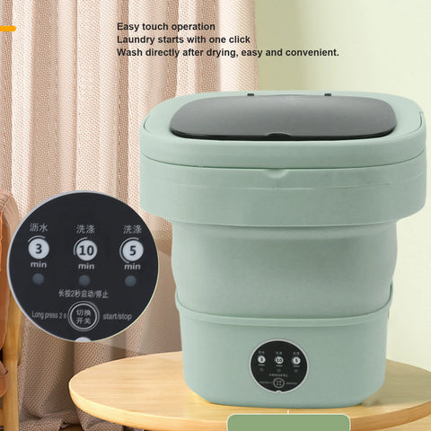 6L Portable Washing Machine Folding Large Capacity Clothes Spin Dryer Bucket Travel Underwear Socks Ultrasonic Mini Washer