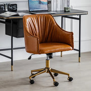 Nordic Leather Office Chairs For Office Luxury Gold Feet Computer Chair Sedentary Comfortable Backrest Swivel Desk Gaming Chair