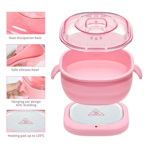 400ML Silicone Bowl Wax Heater Machine Hair Removal Wax-melt Machine Depilatory Wax Melting Warmer Wax Heating Base Pot Melter