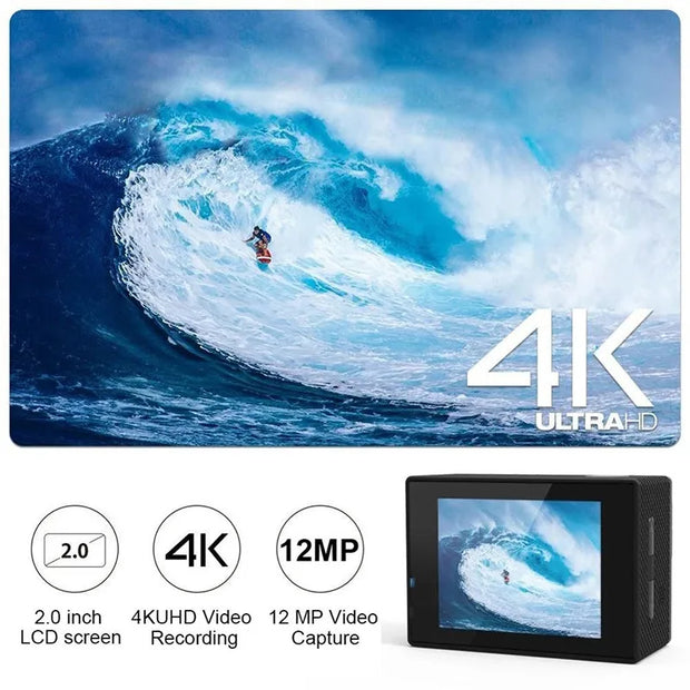 Ultra HD Action Camera 4K/30fps WiFi 2 Inch 170D Underwater Waterproof Helmet Video Recording Sport Cameras Outdoor Camcorders