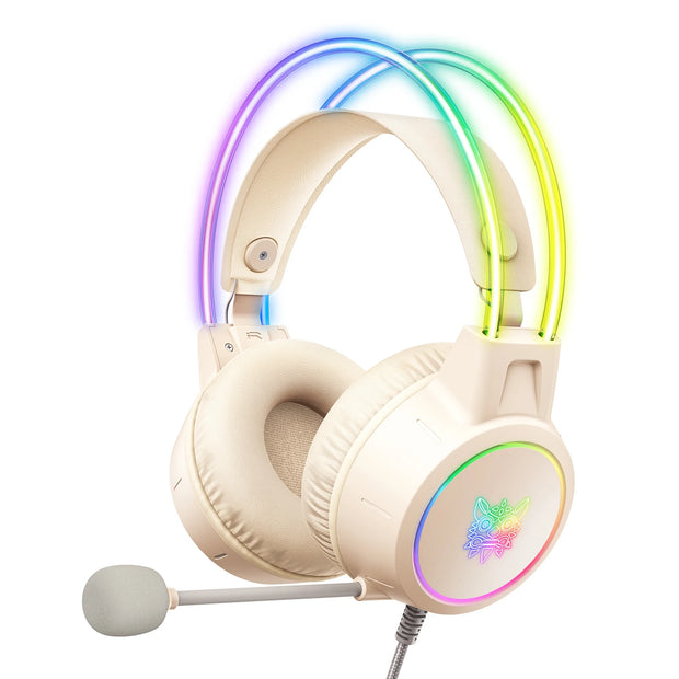 ONIKUMA X15 Pro Wired Headphones with RGB Head Beam Flexible Mic Button Control Gaming Headset Gamer for Compute PC