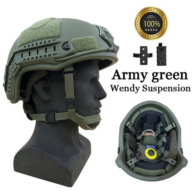 Ballistic ACH High Cut Tactical Helmet PE Ballistic Helmet NIJ IIIA Fast Wendy's Suspension Pad Bulletproof Helmet