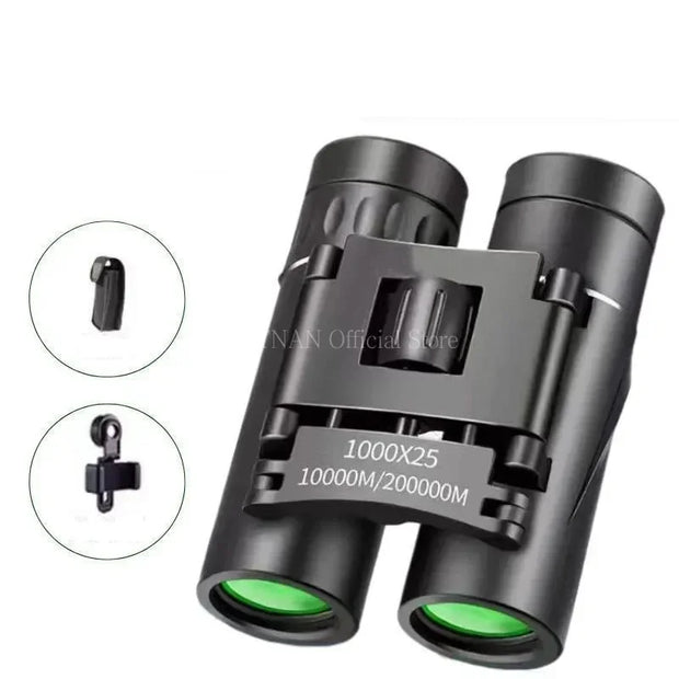 1000X25 HD Powerful Binoculars Outdoor Long Range Portable Monocular FMC Optics High Low Light Night Vision Camping Travel