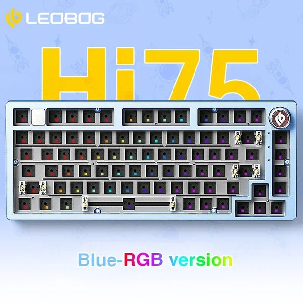 LEOBOG Hi75 Hot-Swap 81-Key E-sport Gaming Mechanical Keyboard Aluminum Alloy Barebones RGB Backlighting Gasket-Mounted Custom