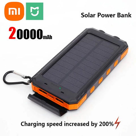 Xiaomi 30000mAh Solar Power Bank Portable Large Capacity Charger Compatible with IOS Android USB-A and USB-C Fast Charging