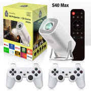 Salange S40MAX Game Projector Android 11 2.4G/5G WiFi6 BT5.4 Retro Game Console Support 4K Video With 2 Wireless Game Controller