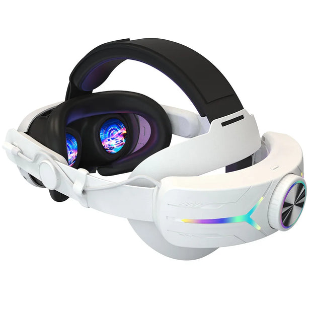 RGB Adjustable VR Head Band with 8000mAh Rechargeable Battery for Meta Quest 3 Lightweight Comfort Strap