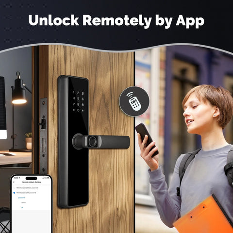 MOES Tuya ZigBee Smart Door Lock Indoor Password Fingerprint Remote Unlock Keycard Tamper Alarm Battery Powered Work With Alexa