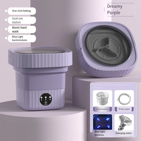 11L 6L Portable Big Capacity Washing Machine With Drain Basket For Apartment Camping Travel Underwear 110-260V Mini Washer Dryer