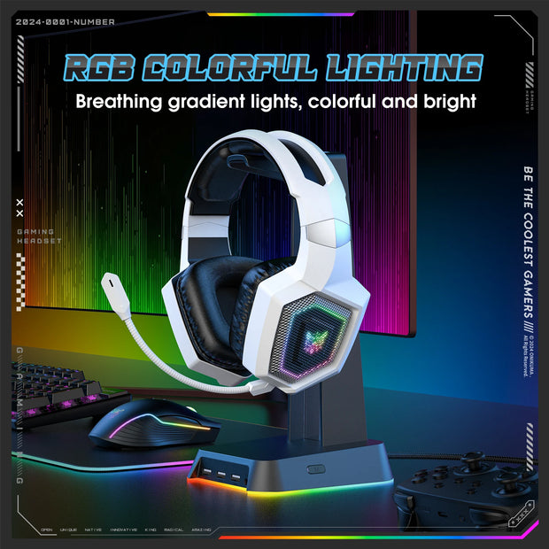 ONIKUMA GT806 2.4GHz Wireless Gaming Headset HiFi Sound Quality PcLaptop With Microphone Noise Canceling Gaming Headphone For PC