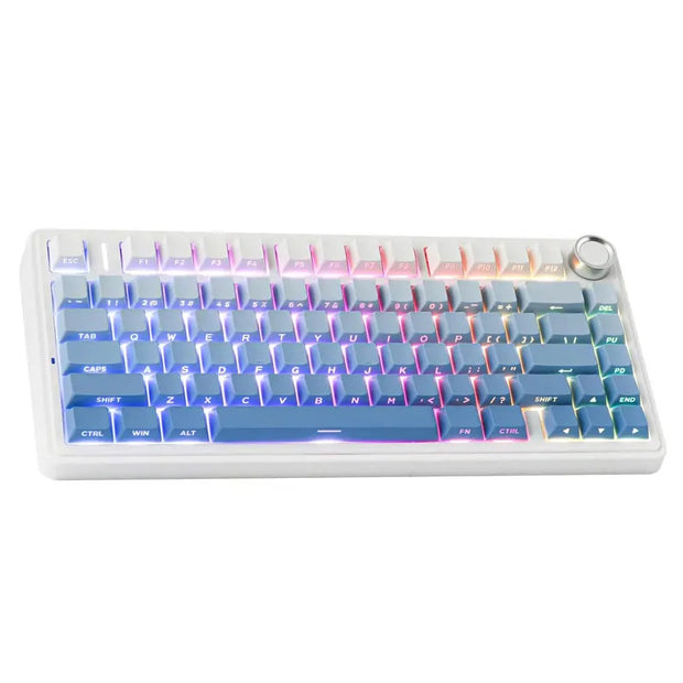 AULA F75 Gaming Mechanical Keyboards RGB Backlit 2.4G /BT/Wired 3 Mode Gasket Structure 75% Customized 80Keys Gradient Keyboard