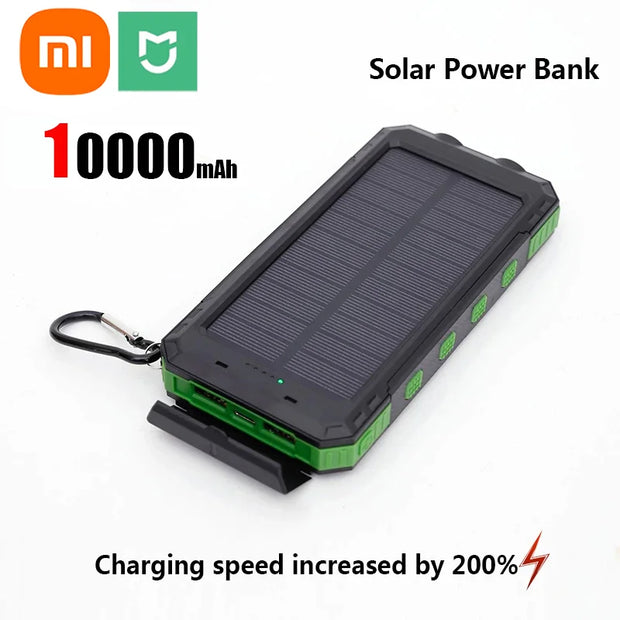 Xiaomi 30000mAh Solar Power Bank Portable Large Capacity Charger Compatible with IOS Android USB-A and USB-C Fast Charging