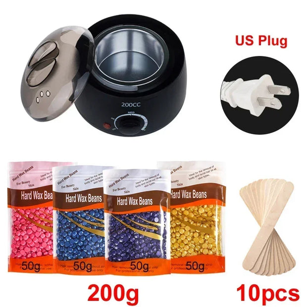 Hair Removal Wax Machine Waxing Heater and Beans Kit Depilatory Epilator Wax-melt Pot Paraffin Warmer Heating Machine