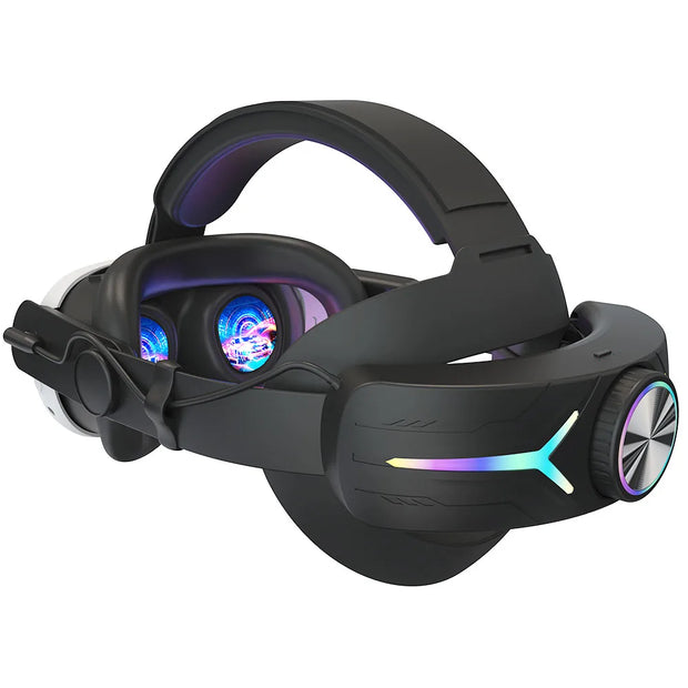 RGB Adjustable VR Head Band with 8000mAh Rechargeable Battery for Meta Quest 3 Lightweight Comfort Strap