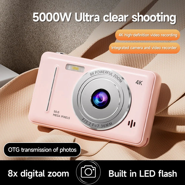 Xiaomi 4K Mini Digital Camera Retro CCD Sports Camera Entry-level Carema Dual HD Camera Flash 50 Million Pixels Auto Focus Gift