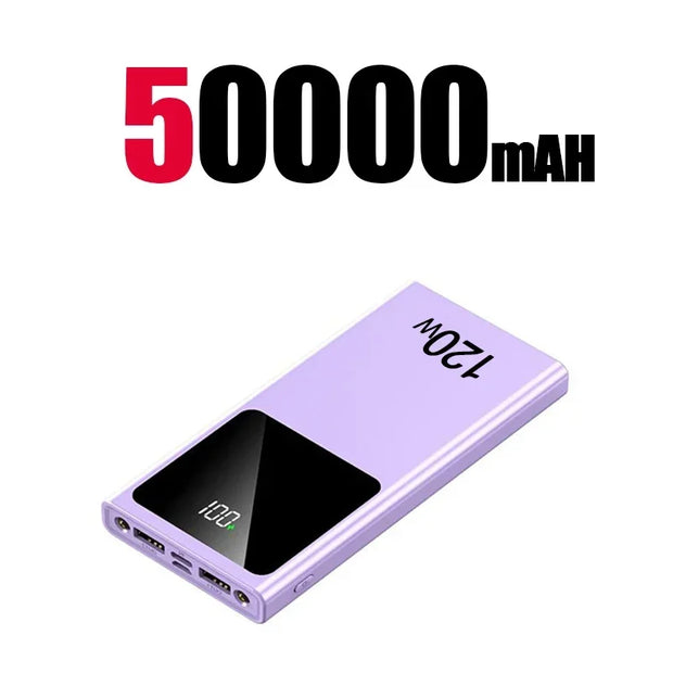 200000mAH 120W Power Bank Super Fast Charging Battery High Capacity Power Bank Digital Display For iphone 15 14 Samsung Xiaomi