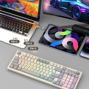 98-key Wireless Keyboard Rainbow Light, 2.4G Bluetooth Dual-mode Connection, Multi-function Suitable for Computer Laptop