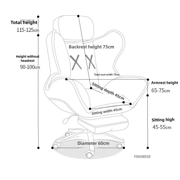 Modern Comfort Backrest Office Chairs Bedroom Lazy Computer Chair Office Furniture Leisure Reclining Live Broadcast Gaming Chair