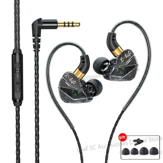 OLAF DAC Type C/3.5mm Headphones Wired Earbuds Handsfree Headset Gamer HiFi 9D Bass Stereo In-Ear Cable Earphones For Smartphone