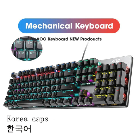 GK410 104 Full Keys Hot Swap Metal Panel Mechanical Keyboard RGB Light Green Black Tea Redaxis non-impact game computer keyboard