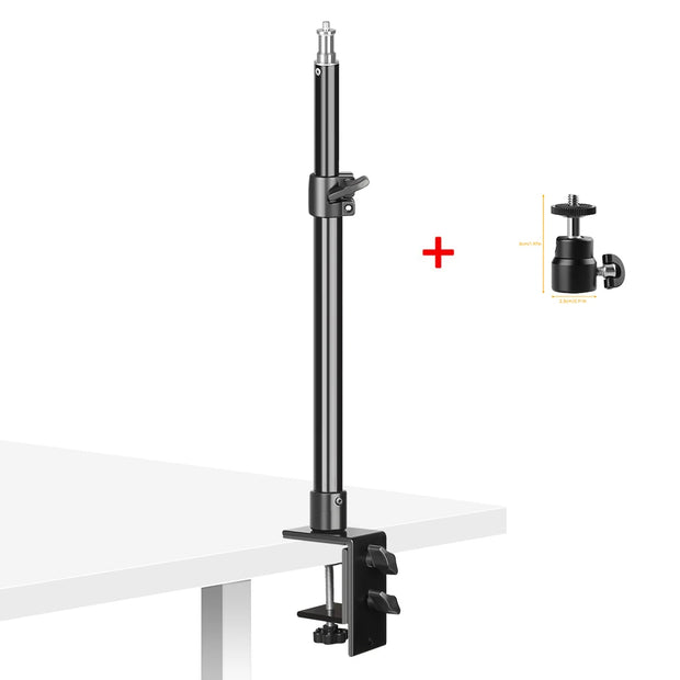 SH Desktop C-clamp Light Stand With 1/4" Ball Head,Adjustable Tabletop Bracket Stand For DSLR Camera, Ring Light, Video Monitor