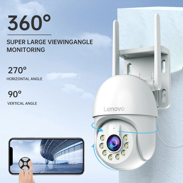 Lenovo Smart Wifi PTZ Camera Outdoor 5x Digital Zoom Auto Tracking ONVIF Wireless CCTV IP Camera Security Video Surveillance